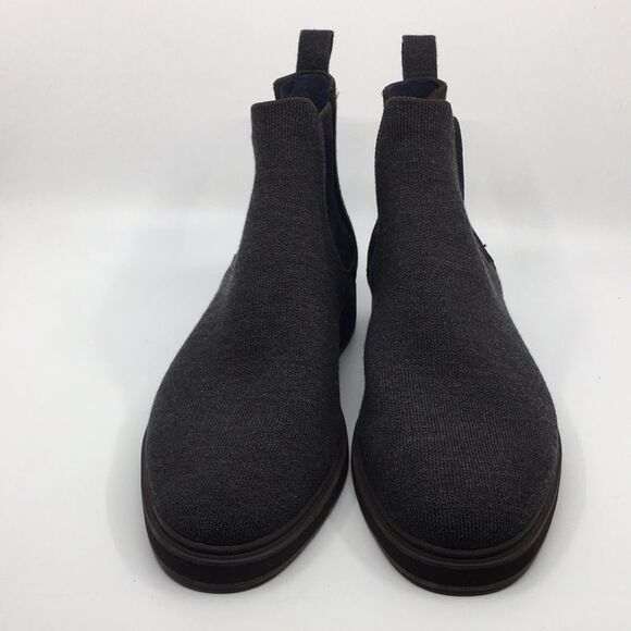Rothy's The Chelsea Charcoal Gray Brown Knit Merino Wool Blend Ankle Boot 11.5 - Picture 3 of 17